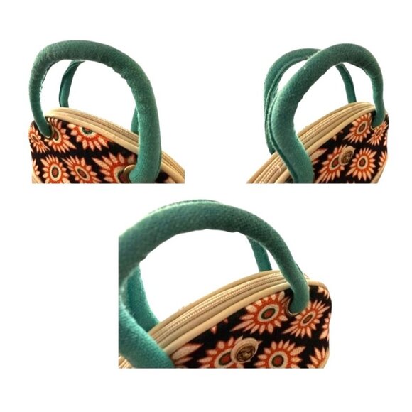 Spartina 449 Cosmetic Makeup Bag Small Tote Floral Zipper Compartments R… - Picture 11 of 12